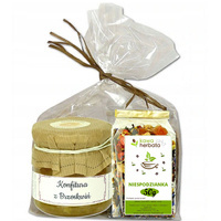 ZESTAW PREZENTOWY konfitura brzoskwini 200g +  Herbata (mix) 50g