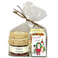 ŚWIĄTECZNY ZESTAW PREZENTOWY konfitura żurawinowa 200g +  Herbata 50g