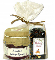 ZESTAW PREZENTOWY Maliny z Rumem 200 g + Herbata 50g DZIEŃ BABCI