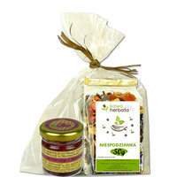 ZESTAW PREZENTOWY Miód smkowy 40g  + Herbata Niespodzinka 50g