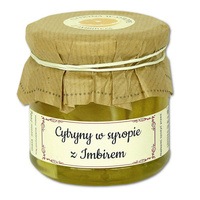 ŚWIĄTECZNY ZESTAW PREZENTOWY cytrynki w syropie z imbirem 200g + Herbata 50g